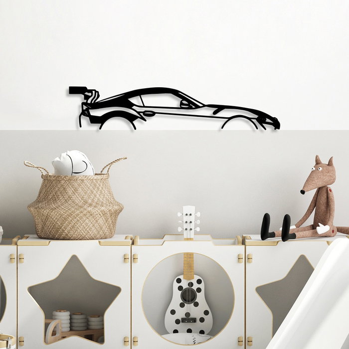 Wallity Dodge Viper Silhouette Escultura de Pared Metal Negro